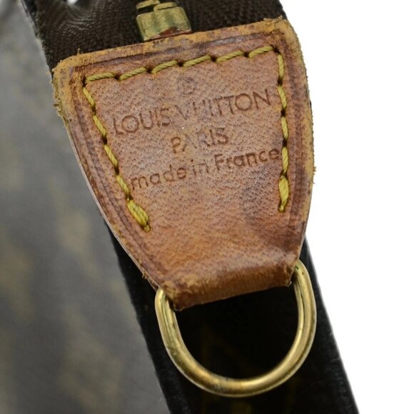 LOUIS VUITTON Logo BUCKET PM Pouch Bag Monogram Leather Brown France 60EE072 - Picture 5 of 13